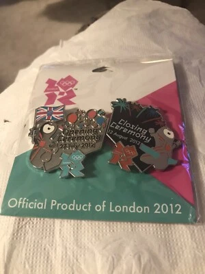 2 pin set of the London 2012 Olympics opening and closing pins New In Package - Image 1 of 4