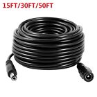 Hiseeu 15/30/50ft 5.5mmx2.1mm 12V DC Power Extension Cable for Security Camera
