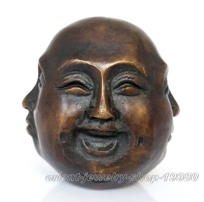 Details About Faces Excellent Old Bronze Carved Statue 4 Face Mood Buddha 6cm • 7.83£