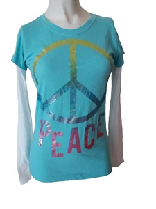 Mudd Juniors' Tee Shirt Large (14) Long Sleeve Crew Neck Top Multi Color NEW - Picture 1 of 6