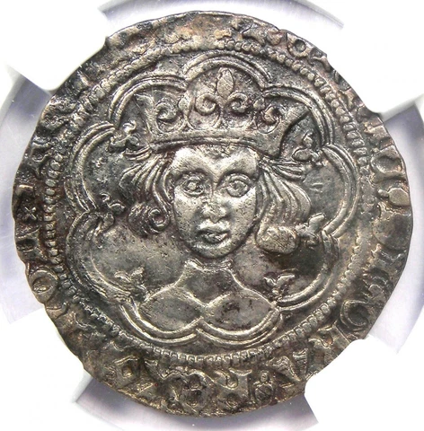 1431-33 Britain England Henry VI Groat Fourpence 4P Coin - NGC AU Details Cover