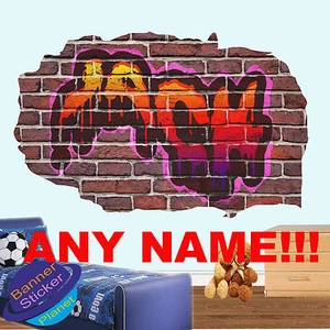MULTI COLOUR PERSONALISED GRAFFITI NAME WALL STICKERS ART KIDS ROOM MURAL DECAL - Picture 1 of 2