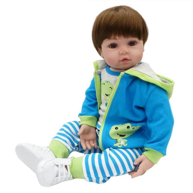 Bebes reborn menino 2357cm full silicone reborn baby boy dolls