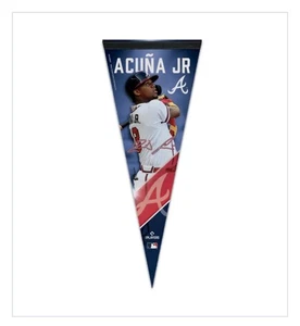 NEW Ronald Acuña Jr. #13 Atlanta Braves Roll-up Felt Pennant 12"x30" WinCraft - Picture 1 of 2
