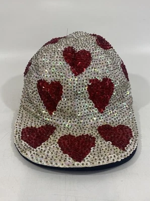 Gorra vintage JC hecha a mano con lentejuelas corazón años 80/90 Foto 1 de 4