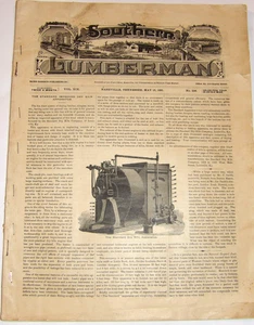 VINTAGE 1891 'SOUTHERN LUMBERMAN' MAGAZINE! LUMBER PRICES/MACHINERY/LOCOMOTIVES+ - Picture 1 of 24