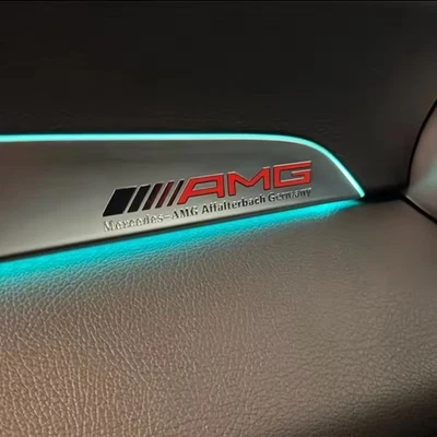 AMG Red Interior Emblem Styling Badge Sticker Fits All Mercedes Benz AMG 2Pcs - Image 1 of 4