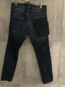 Dsquared2 Pantalone Denim Vintage con Patch Logo Pelle, Design Cargo Unico Usato - Foto 1 di 9
