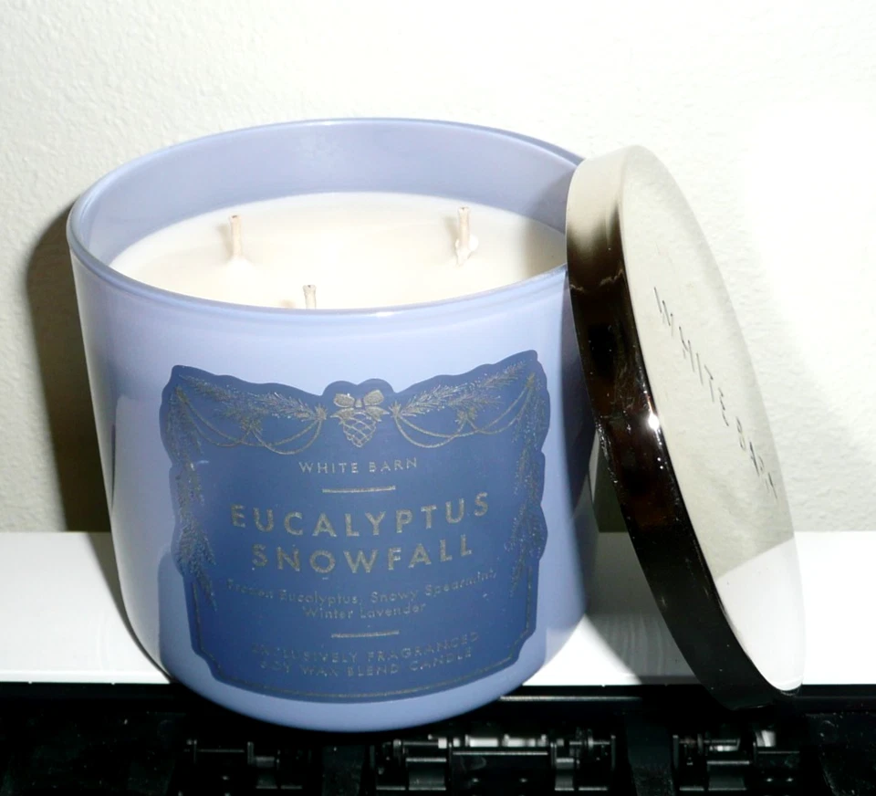 NEW 2025 White Barn EUCALYPTUS SNOWFALL 3 Wick Candle from Bath & Body Works - Image 1 of 1