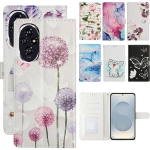 For Huawei P50 Pro P50 P40 P30 Luxury Pattern Leather Wallet Case Phone Cover - Picture 1 of 22