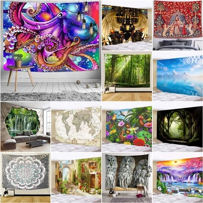 Tropische Waldvögel Wandbehang Wolken Wandteppich Große Hintergrund Schlafzimmer - Bild 1 von 3