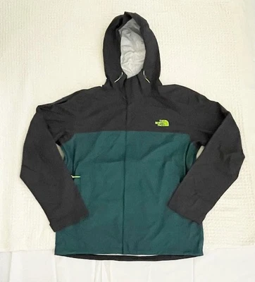 The North Face Men DryVent Venture Rain Hoodie Jacket - Grey / Green -S - Image 1 of 4