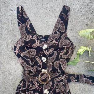 Dotti Hippie Boho Paisley Linen Summer Indie Festival Maxi Dress SZ 8 Fairycore - Picture 1 of 12