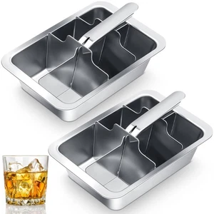 2 Pcs 6 Slot Stainless Steel Ice Cube Maker and Tray Ice Cube Tray for Bars K... - Picture 1 of 7
