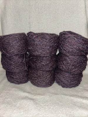 Vintage Chelsea Silk/Wool Cakes, Dark Purplish With Flecks, 9 Total - Image 1 of 4