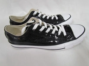 Converse Chuck Taylor All Star Low Top Black Glitter Sneakers Size 8.5 Womans - Picture 1 of 6