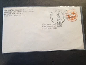 APO 718 CEBU, PHILIPPINES 1945 WWII Army Cover ATHLETIC Officer's Mail - Picture 1 of 2