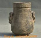 5.6 " Ancient China Hongshan Culture Meteorite Beast Handle Crock Pot Jar
