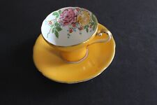 Beautiful Aynsley   Bone China Yellow  Tea Cup & Saucer Set With Gold Trim