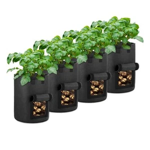 4 Pack 10 Gallon Potato Grow Bags with Flap for Potato Tomato Carrot Onions - Picture 1 of 7