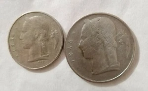  5 Francs  (1948) & 1 Franc (1956) Belgium Coin  - Picture 1 of 2