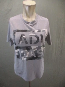 ADIDAS Size L (14/16) Girls Gray Stretch Crew Neck Short Sleeve Athletic Top 782 - Picture 1 of 9