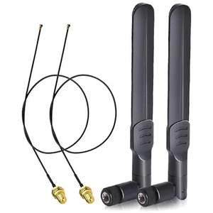 WLAN Antenne 2,4GHz 5GHz 8dBi Omnidirektional RP-SMA Kabel Verlängerung 2 Stück - Bild 1 von 11
