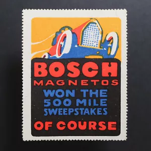 Poster Stamp * USA * 1915 Bosch Magneto Automobile Racing - Picture 1 of 2