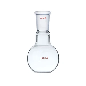 100ml 24/40 Single Neck Flat Bottom Glass Flask 1-Neck Lab Boliling Vessel - Picture 1 of 7