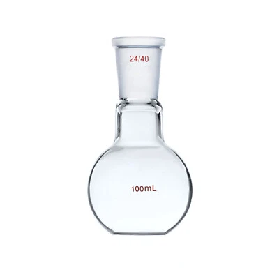 100ml 24/40 Single Neck Flat Bottom Glass Flask 1-Neck Lab Boliling Vessel - Image 1 of 4