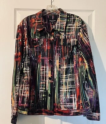 Perceptions New York Women’s Glitzy Sequins Multicolor Jacket Size 20 - Image 1 of 4