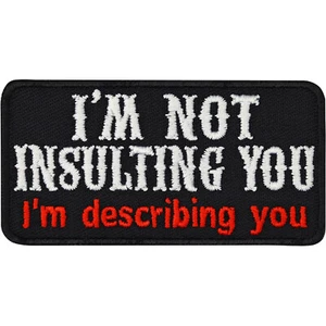 Biker Aufnäher: I'm describing you! Aufbügler Heavy Metal Patch Rocker 70x35mm - Bild 1 von 6