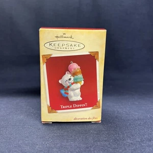 Hallmark Keepsake, "Triple Dippin' " 2005 Ice Cream Bear Christmas Ornament NIB - Picture 1 of 4