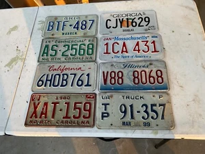 Lotto Pulizia Negozio # 4 di 8 Targhe Stati Misti Vintage Rustico USA - Foto 1 di 3