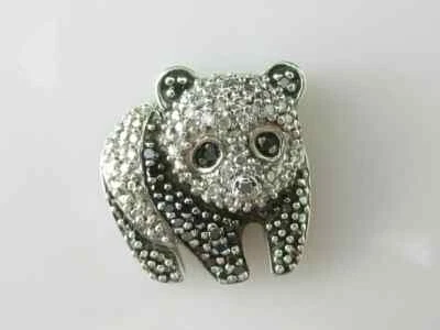 2.50Ct Round White/Black Diamond 14K White Gold Finish Panda Pendant Free Chain - Image 1 of 4