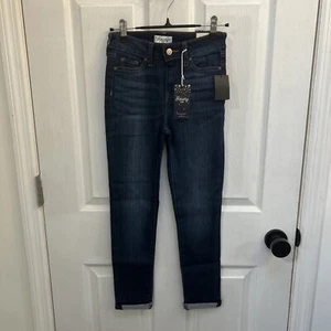 Revery Kids Ankle Strechy Cuffed Skinny Jeans Kids Girls Size 10 Dark Wash NWT - Picture 1 of 19