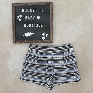 NWOT JANIE AND JACK Blue Boucle Shorts Size 6 - Picture 1 of 3