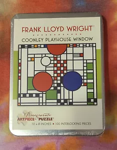 Raro! Frank Lloyd Wright "Coonley Playhouse Window" puzzle 100 pezzi in latta nuovo - Foto 1 di 8