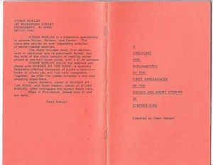 1985 CHECKLIST & BIBLIOGRAPHY OF THE NOVELS AND SHORT STORIES OF STEPHEN KING - Picture 1 of 3