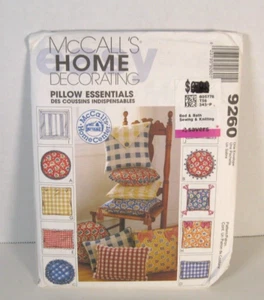 McCall's Home Decorating 9260 Pillows Essentials 10 Styles Pattern Uncut - Picture 1 of 2
