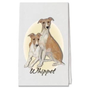 Whippet Decorative Cotton Kitchen Dish Towel, Pet Gift - Picture 1 of 1