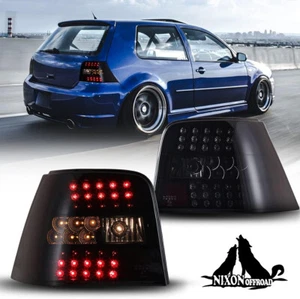 For 1999-2004 Volkswagen Golf GTI MK4 LED Tail Lights Black Smoke Rear Lamps VW - Picture 1 of 16