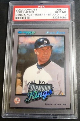 #DK-4 2002 DEREK JETER DIAMOND KINGS STUDIO INSERT PSA 10 SERIAL 211/250 POP 1  - Image 1 of 2