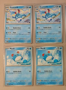 2x Azumarill 045/193 & 2x Marill 044/193 Pokemon card SV Paldea Evolved NM - Picture 1 of 1