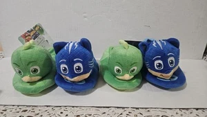Lot 2 prs PJ Masks Catboy & Gekko Slip On Plush Slippers Toddler Size Large 9-10 - Picture 1 of 3