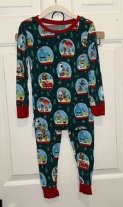 Little Sleepies Pajama Set Top Pants 4T A Very Pixar Christmas Snow Globes - Picture 1 of 13