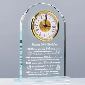 60th Birthday Gifts for Women Men - Crystal Clock Gifts Personalized 1964 60 - Picture 1 of 6