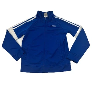 Adidas Youth Track Jacket Blue White Size M (10/12) - Picture 1 of 11