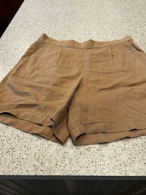 Pantalones cortos de lino Croft & Barrow para mujer M caqui tiro medio Foto 1 de 4