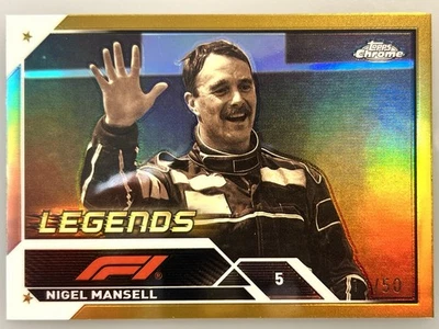 2023 TOPPS CHROME F1 FORMULA 1 NIGEL MANSELL GOLD REFRACTOR /50 #197 MAX LEWIS - Image 1 of 3